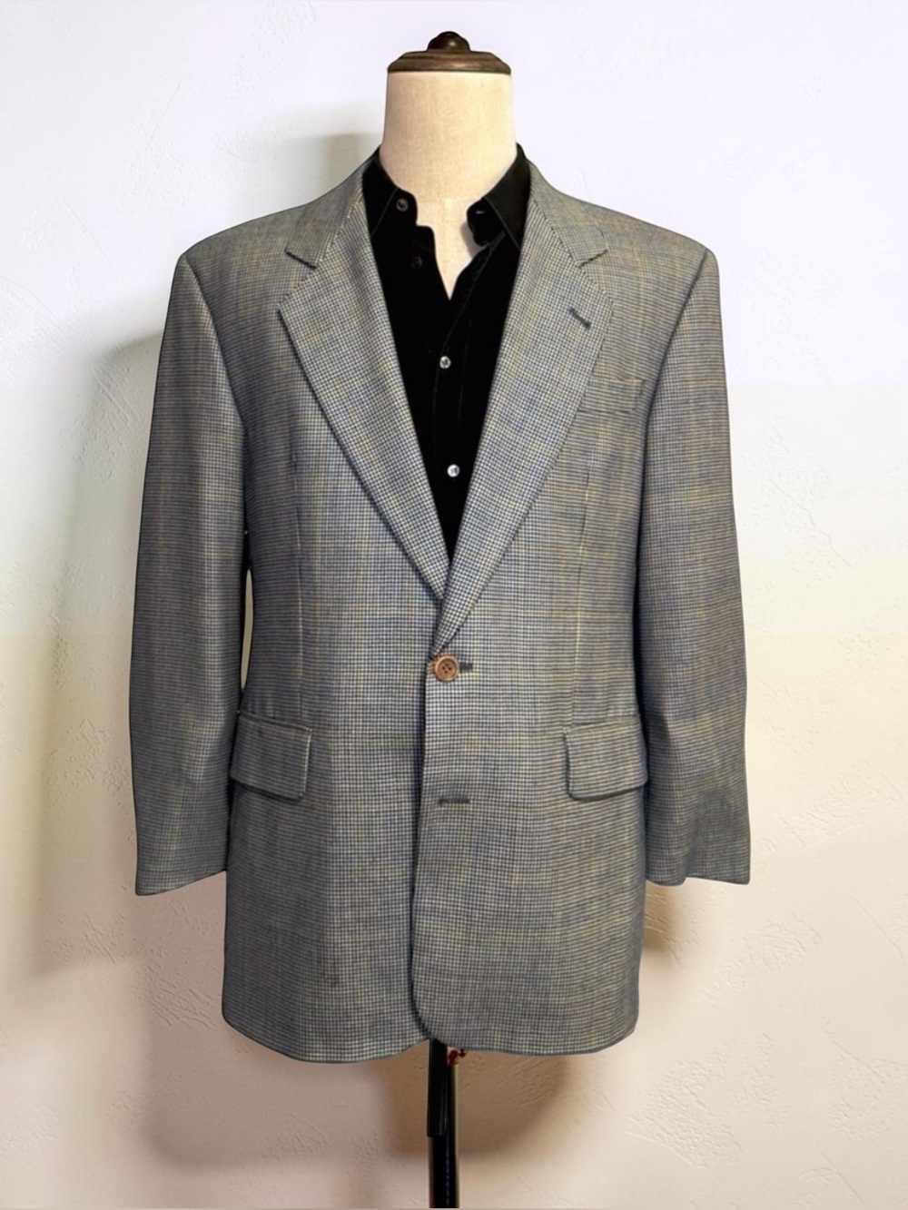 British American House “Delon” 100% Wool Micro Houndstooth Blazer 38R - Picture 13 of 14